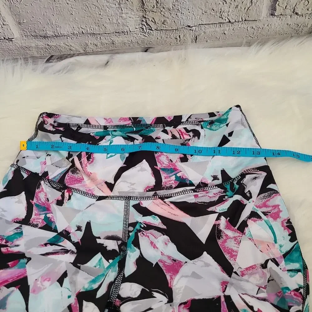 Zelos Floral Multi Colored Workout Ankle Leggings Women's Small